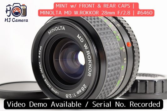 [Mint w/ Caps] Minolta MD W.Rokkor 28mm f2.8 MF Wide Angle Prime Lens Japan