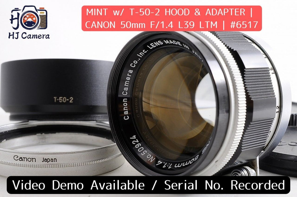 [Mint w/Hood Adapter Caps] Canon 50mm f1.4 L39 LTM Rangefinder MF Lens Japan