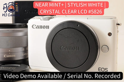 [NEAR MINT+] Canon EOS M10 White Mirrorless Camera 15-45mm IS STM Lens Kit Japan