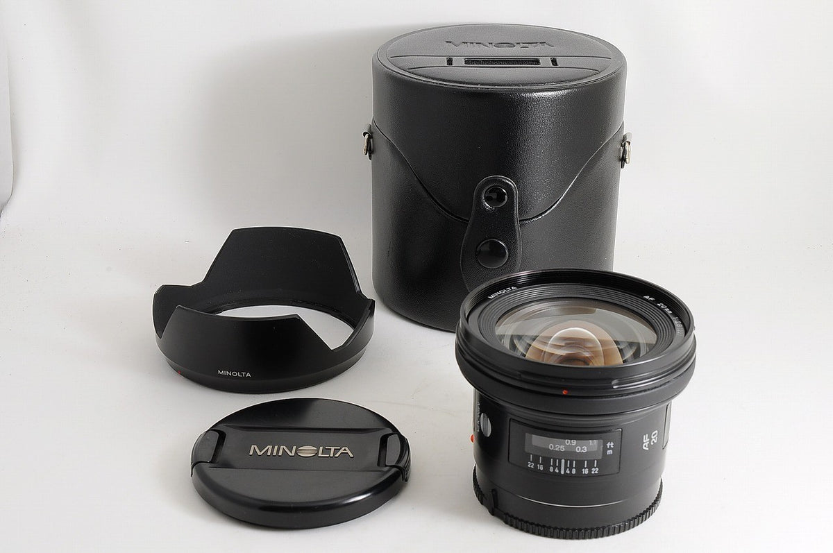 [TOP MINT w/ Hood] Minolta AF 20mm f/2.8 Ultra-Wide Lens Sony Minolta A Japan