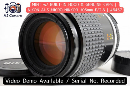 [Mint w/ Built-in Hood] Nikon AIS Micro NIKKOR 105mm f2.8 MF Macro Prime Lens Jp