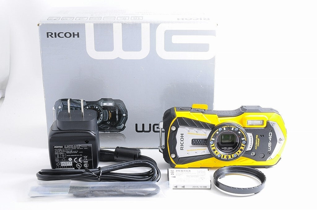 [NEAR UNUSED] Ricoh WG-40 Yellow Waterproof Shockproof Digicam Full HD Japan