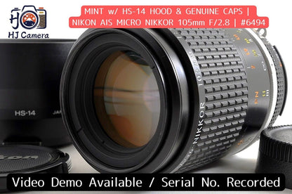 [Mint w/ HS-14 Hood] Nikon AIS Micro NIKKOR 105mm f2.8 MF Macro Lens Japan