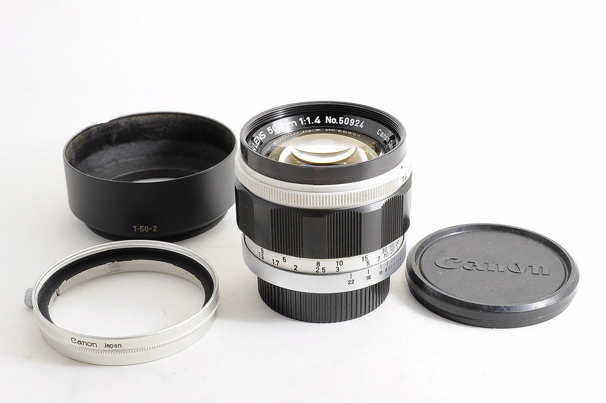 [Mint w/Hood Adapter Caps] Canon 50mm f1.4 L39 LTM Rangefinder MF Lens Japan