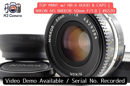 [Top Mint w/HR-4 Hood Caps] Nikon AIS Nikkor 50mm f1.8 MF Prime Lens Japan