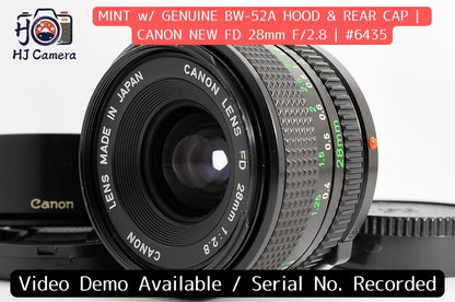 [Mint BW-52A Hood] Canon New FD nFD 28mm f/2.8 Wide MF Lens Canon FD Japan