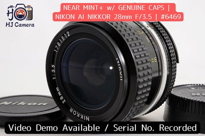 [Near Mint+ w/ Caps] Nikon AI Nikkor 28mm f3.5 MF Wide Angle Prime Lens Japan