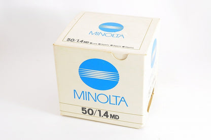 [Top Mint Boxed] Minolta New MD 50mm f/1.4 Fast MF Lens Minolta MD Mount Japan