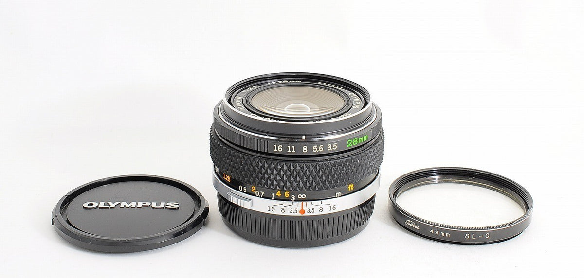 [Near Mint+ w/Filter Caps] Olympus OM-System G.Zuiko Auto-W 28mm f3.5 MF Lens Jp