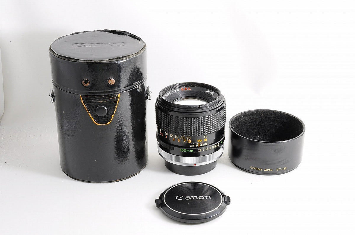 [O Mark Near Mint+ w/Hood Case] Canon FD 100mm f2.8 SSC MF Portrait Lens Japan