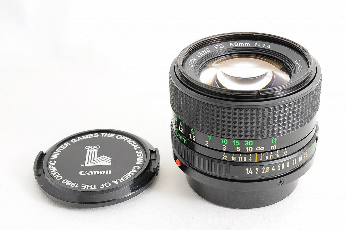 [Top Mint] Canon New FD nFD 50mm f/1.4 Fast MF Lens 1980 Olympic Cap Japan