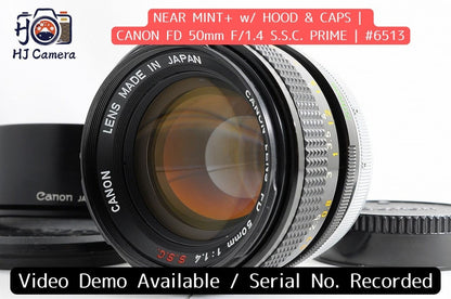 [Near Mint+ w/Hood Caps] Canon FD 50mm f1.4 SSC MF Standard Prime Lens Japan