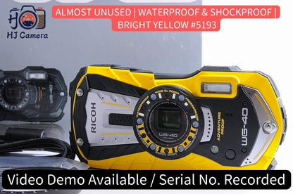 [NEAR UNUSED] Ricoh WG-40 Yellow Waterproof Shockproof Digicam Full HD Japan