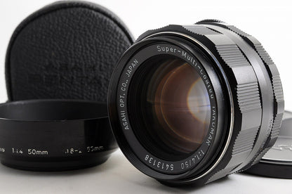 [Near Mint+ w/Hood Case Cap] Pentax Super Multi Coated Takumar 50mm f1.4 M42 JP